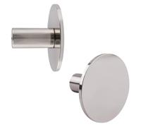 keypak Pack of 5 Flat Disc Aluminium Coat Hooks Silver, Minimalist Design | Sleek, Modern, Durable Wall Mounted Hooks for Home, Garage & Workshop DIY Organisation