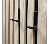 keypak Pk of 2 Straight Hooks for Acoustic Wall Panel No Drilling Required | Matt Black Coat Hooks for Wooden Panels, Easy Install