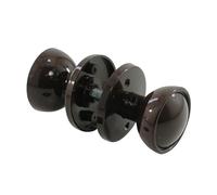 keypak Plastic Brown Rim Mortice Door Knob Set for Wooden External and Internal Door knobs Shed Keyhole Escutcheons- Spindle & Fixings Included (1 Pair)
