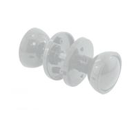 keypak Plastic White Rim Mortice Door Knob Set for Wooden Door 1 Pair