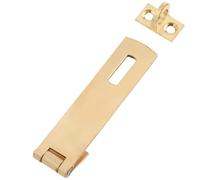 Keypak Polished Brass Hasp and Staple Security Lock, 75mm, Elegant Design with Installation Kit