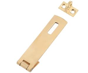 Keypak Polished Brass Hasp and Staple Security Lock, 75mm, Elegant Design with Installation Kit