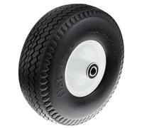 Keypak Puncture-Proof 260mm Replacement Tyre for Wheelbarrows, 16mm Bore | suitable for Hand Truck & Garden Cart, Semi-Pneumatic Rubber Wheel with Steel Hub, 80kg Load - All-Terrain Wheel