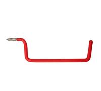 Keypak Red Pvc Coated Screw-In Ladder Hooks, 115mm, 20Kg Capacity, Wall-Mounted, Rust Resistant, Heavy-Duty For Garage/shed (2Pk).