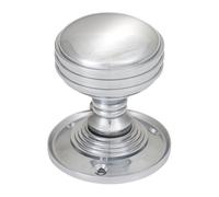 Keypak Reeded Mortice Door Knobs Chrome Pair - Traditional Design Door Handles With All Mounting Accessories Included