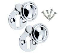 Keypak Round Bedroom Door Covered Key Escutcheon Keyhole Cover Cap Chrome 35mm,doors Draught Exclude Office & Cabinet-2 Pack