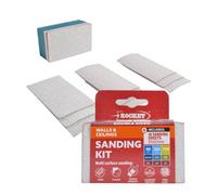 Keypak Sanding Sponge Block Kit With 10 Assorted Sandpaper Sheets - Coarse, Medium & Fine Grades