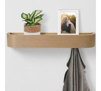 Keypak Scandi Wooden Coat Rack With Shelf - Wall Mounted 4 Hidden Hooks & 49Cm Floating Shelf For Hallways, Bedrooms & Entryways