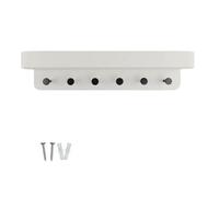 Keypak Shelf Combo - White Wall, Coat Rack Organiser With 6 Black Hooks & Display Shelf For Hallways, Kitchens & Entryways
