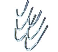 Keypak Small Galvanised Steel Hooks, Assorted Sizes, 50Kg Load Capacity, Rust Resistant, Wall-Mounted (6Pk).