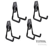 keypak Small Garage Wall Mounted U Hooks, Steel Tool & Bike Storage, 4 Pack