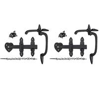 Keypak Suffolk Gate Latch Thumb Lever - Double Sided with Locking Pin, Traditional Latch for Wooden Garden Gates (Pack of 2)