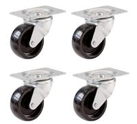 Keypak Swivel Castor Wheels, 32mm Diameter - Fixing Plate - 18kg Load Per Wheel, 4 Pack - For Chairs, Tables & Light Furniture