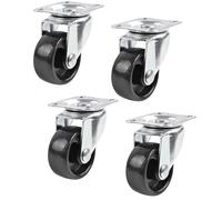 Keypak Swivel Castor Wheels - 40mm Diameter - Plate Fixing - 4 Pack - Lightweight & Smooth on Carpet - Ideal for Furniture & Storage