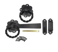 Keypak Twisted Ring Gate Latch for Wooden Garden & Shed Doors, Black Catch Set - Powder Coated External Door Lock