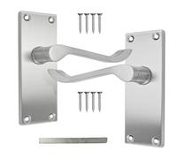 keypak Victorian 112mm Pair Door Handle Chrome, Scroll Tubular Lever Latch | 4” Internal Door Handles for Wooden Doors supplied with Backplate, Spindle & Fixings Included