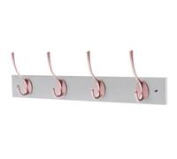 Keypak Victorian 4 Hook Wall-Mount Wooden Coat Rack, 45Cm - Dove Bloc With Rose Hooks - Fixings Included