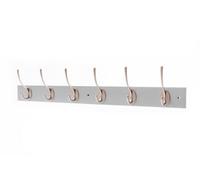 Keypak Victorian 6 Hook Wall-Mount Wooden Coat Rack, 68Cm - Dove Bloc With Satin Nickel Hooks - Fixings Included