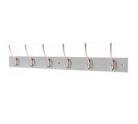 keypak Victorian Wall Mounted 6 Nickel Hooks Grey Wooden Coat Rack