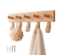 keypak Wall Mounted Coat Rack 5 Strap, 5 Hook Nordic Scandi Wood Hanger | Decorative Floating Coat Hook Rail for Bedroom, Hallway, Door & Living Room Storage, Supplied with Fixings
