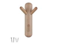 keypak Wall Mounted Totem Coat Rack - 3 Hook Scandi Branch Hanger - Decorative Wooden Hook Rail for Coats, Towels, Hats & Bags in Hallway, Bedroom or Door