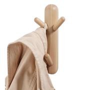 keypak Wall Mounted Totem Coat Rack - 3 Hook Scandi Branch Hanger Rail | Small Decorative Vertical Wooden Coat Hooks for Hanging Coats, Towels, Hats & Bags in Hallways, Bedrooms or on Doors