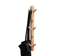 Keypak Wall Mounted Totem Coat Rack - 8 Hook Scandi Branch Hanger - Vertical Wooden Hook Rail For Towels, Hats & Bags In Hallway