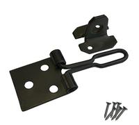 Keypak Wire Hasp and Staple Security Lock Set, 75mm-100mm, Weather Resistant, Black and Zinc Plated (Black, (L)75mm)