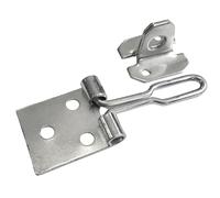 Keypak Wire Hasp and Staple Security Lock Set, 75mm-100mm, Weather Resistant, Black and Zinc Plated (Zinc, (L)75mm)