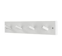 keypak Wooden Coat Hooks White Wall-Mounted Coat Rack 46 cm Wooden Rail