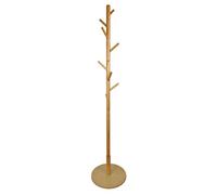 Keypak Wooden Coat Stand With Round Base, 170Cm Freestanding Clothes Rack - Pine
