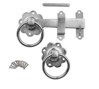 Keypak Zinc Smooth Ring Gate Garden Door Latch 152mm (6 Inch), For Wooden Gates & Shed Door, Includes Screws