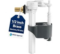 KeyPLumb 1/2 Inch Brass Side Entry Toilet Fill Valve, WRAS Approved | Inlet Valve for Cisterns, Brass Tail Connection, Quiet Refill, Quick Shut-Off, Easy Install & Durable , Corrosion Resistance