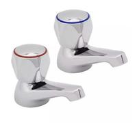 KeyPlumb Pair Of Traditional Basin Contract Taps Chrome Wras Approved