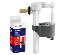 KeyPlumb Side Entry Toilet Fill Valve - 1/2” Brass Tail, Quiet Refill, Quick Shut-Off, WRAS Approved Inlet Valve for Cisterns, Easy Install & Durable