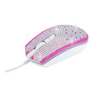 KEYPOWER Bling Rhinestones Computer Wired Mouse,7 Colors Backlit USB Mice for Computer Laptop Personalized Gift