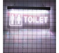 KEYQEEN Toilet LED Neon Sign, 3D Carving Neon Lights for Restrooms Indicator Wall Hanging Decor USB Luminous Signs, 30X15cm,White