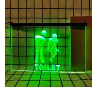 KEYQEEN Toilet Neon Sign for Wall Decor, USB Powered Dimmable LED Neon Lights for Mall Shop Party Bar Hotel Restroom,Green,30x20cm