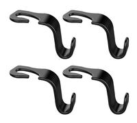 KeyQueen 4 Pack Car Seat Headrest Hooks, Black, Max Capacity: 20KG/44lb