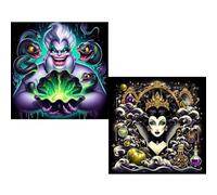 KEYRANKE 2 Pack Disney Diamond Art Kits Adults Kids, Villa Diamond Painting Kits Cross Full Drill Shiny Diamond Embroidery Pictures Crystal Art Kits for Home Wall Decor Gift 11.6X11.6 inch