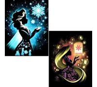 KEYRANKE 2 Pack Disney Diamond Art Kits for Adults, Diamond Painting Kits, Cross Stitch Full Drill Shiny Embroidery Pictures Arts Craft for Home Wall Decor Gift 12X16inch