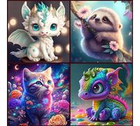 KEYRANKE 4 Pack Diamond Painting Diamond Art for Adult,Diamond Art Kits Crystal Craft Kits Boy Girl UK DIY Full Drill Picture for Christ-mas Gift (12x16inch)