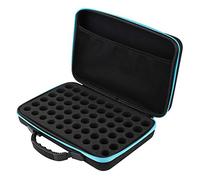 KEYREN Essential Oils Carrying Case 60-Grid, Hard Shell, Zipper Closure, Handheld Handle, EVA Material, 5917.5 CC, 31x22.5x7.7 cm, 60 Bottles (5ml/10ml/15ml), Blue