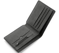 KEYRI 1 PCS Leather Wallets Mens Slim Wallet for Men UK | with Card Holder Banknote Compartments Wallets for Work Business or Travel Minimalist Purses (Black)