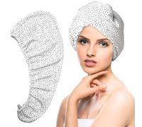 KEYRI 1 PCS Microfibre Hair Towel Wrap Fashion Durable Hair Drying Towel Ultra Soft and Lint Free Quick Dry Hairs Wrap Towels for All Hair-types Easy Use Hairs Towels for Women and Girls (Dot)