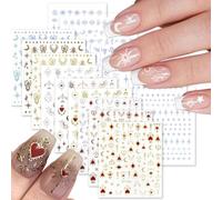 KEYRI 19 Sheets Nail Stickers Laser Nail Decals for DIY Nail Salon Self-Adhesive Moon Star Snake Cool Style Nail Supplies Delicate Nail Art Decoration Accessories for Women and Girls (Various Shapes)