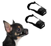KEYRI 2 PCS Dog Mask Breathable Mesh and Durable Dog Muzzle with Adjustable Loop Dogs Training Muzzle Prevent for Barking Eating Biting and Chewing Ideal for Longer Nosed Dogs (Black, Small)