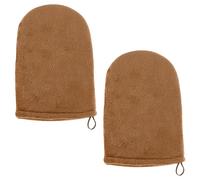 KEYRI 2 PCS Tanning Mitt Washable Self-tanning Application Mitt with Smooth and Even Effect Reusable Double-sided Tanning Mitt for Sunscreen Tan Mitt Glove Fake Tan Mitt for Sunbathing (Brown)