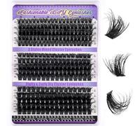 KEYRI 270 Pieces Individual Eyelashes 60-80-100D Cluster Lashes Kit DIY Eye Lashes Fluffy Russian Eyelashes Extensions D Curl Durable Eyelash Clusters for Girls and Women (10-18mm Mix)