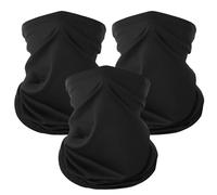 KEYRI 3 Pack Bandana Neck Warmer Ski Snood for Men & Women Multifunctional Headwear Face Mask Elastic Neck Gaiters Windproof Headband Snood UV Resistence for Outdoors Sports Cycling Hiking (3 Black)